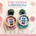 Premium Aai Baba Brooch Set for Baby Shower | Marathi आई बाबा Badge | Dohale Jevan Ceremony Brooch | Godh Bharai Function Accessories | Unique Baby Shower Keepsake Gift